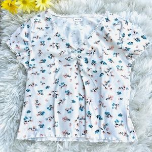 NWOT SELF❤️E floral short - crop top with ribbed lace